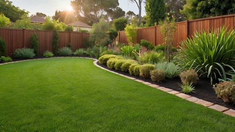 Professional landscaper laying turf and maintaining a lush lawn on an Australian home